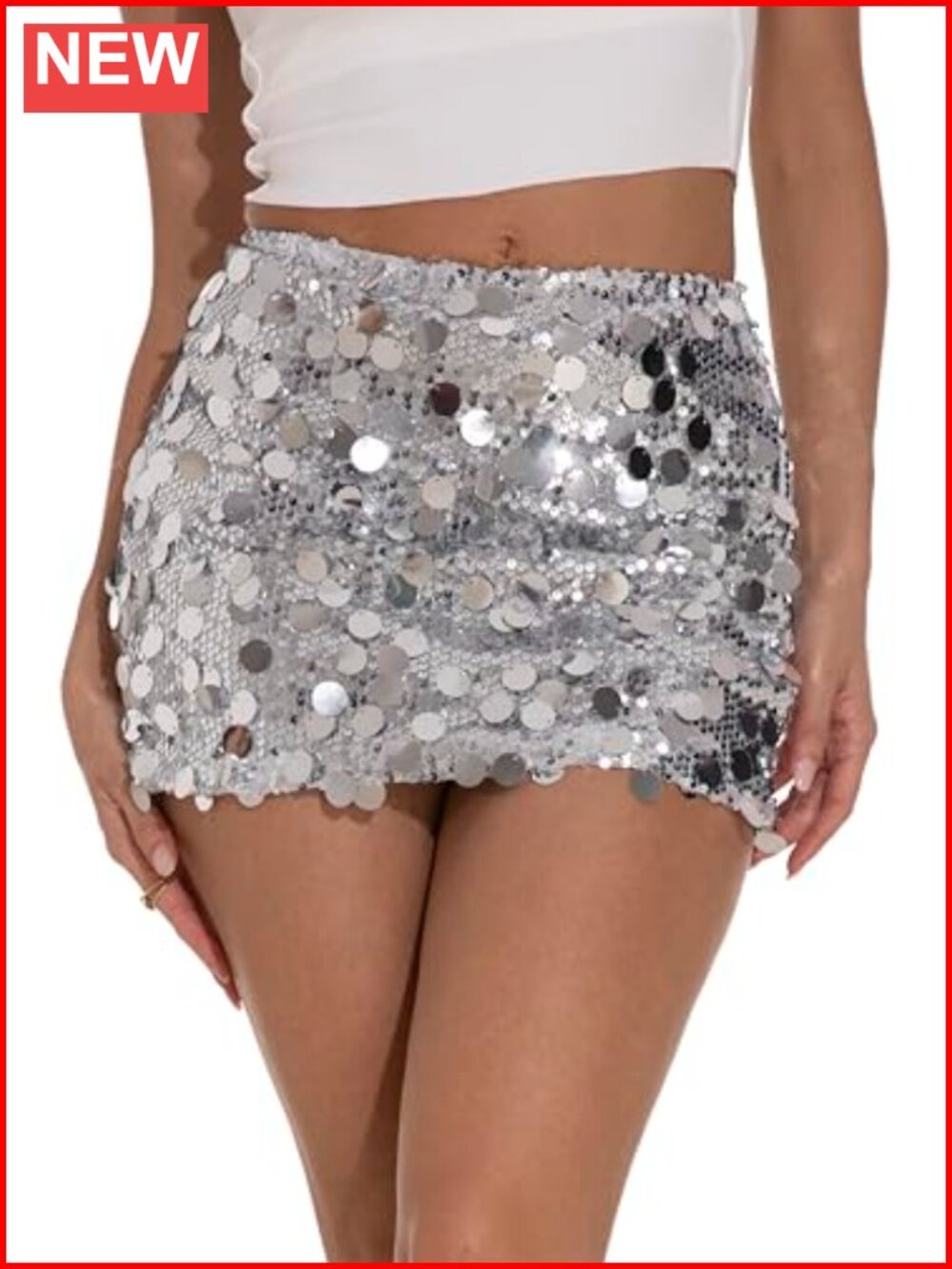 Mini Sequin Pencil Bodycon Skirt Stretchy Night Out Party Club Sparkly